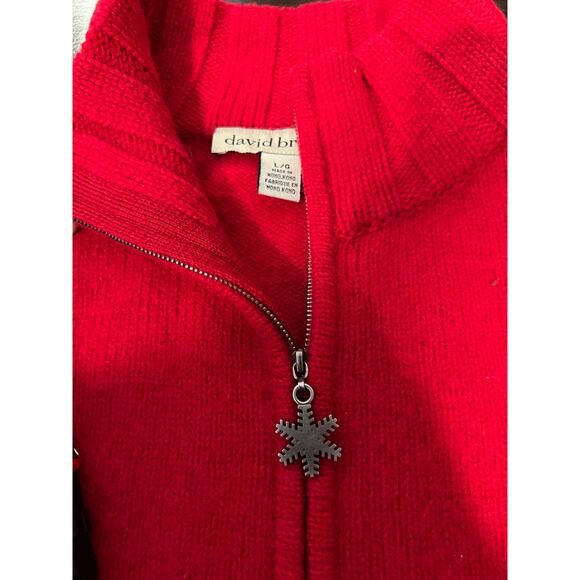 David Brooks red 100 percent wool sweater - Picture 6 of 13